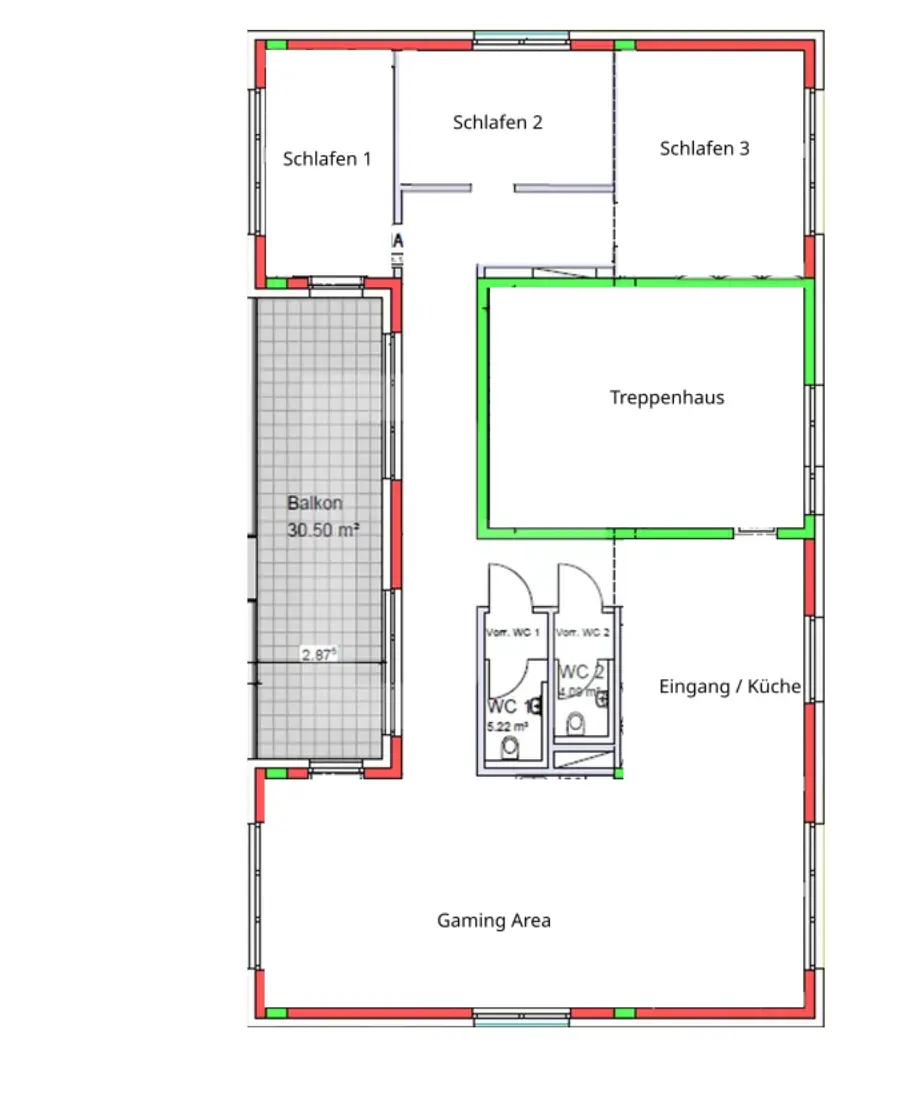 Aktuelle Innenaufnahme der Gaming Event Haus Location mit Blick auf Raum und Ausstattung.